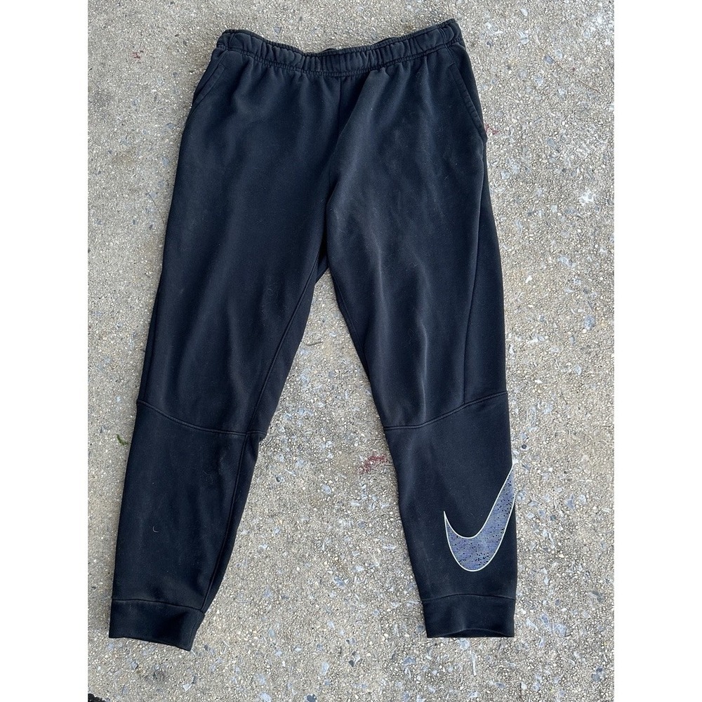 Nike Therma Dri Black Logo Athleisure Sweatpants Men's Size M